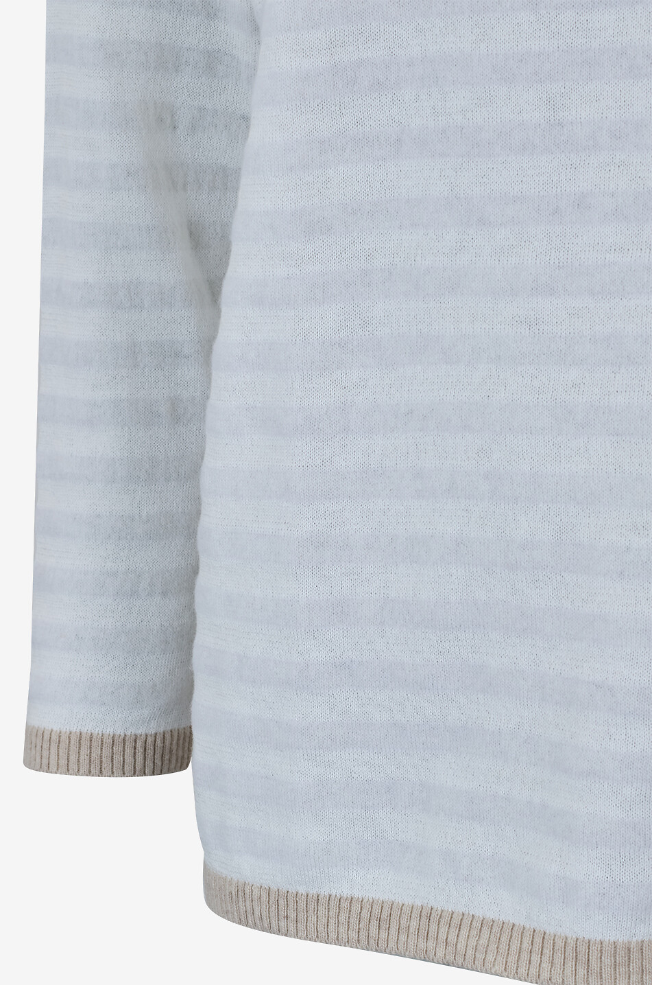 YC MILANO Pull à col rond en maille rayée Femme BLANC CASSE 6