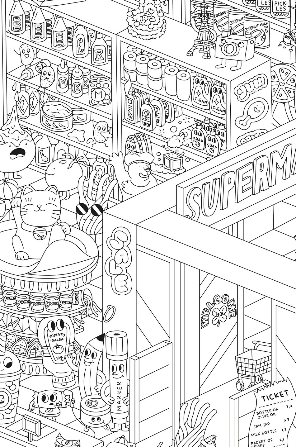 OMY Giant Children's Supermarket Poster Unisex MULTI COLOURED 5