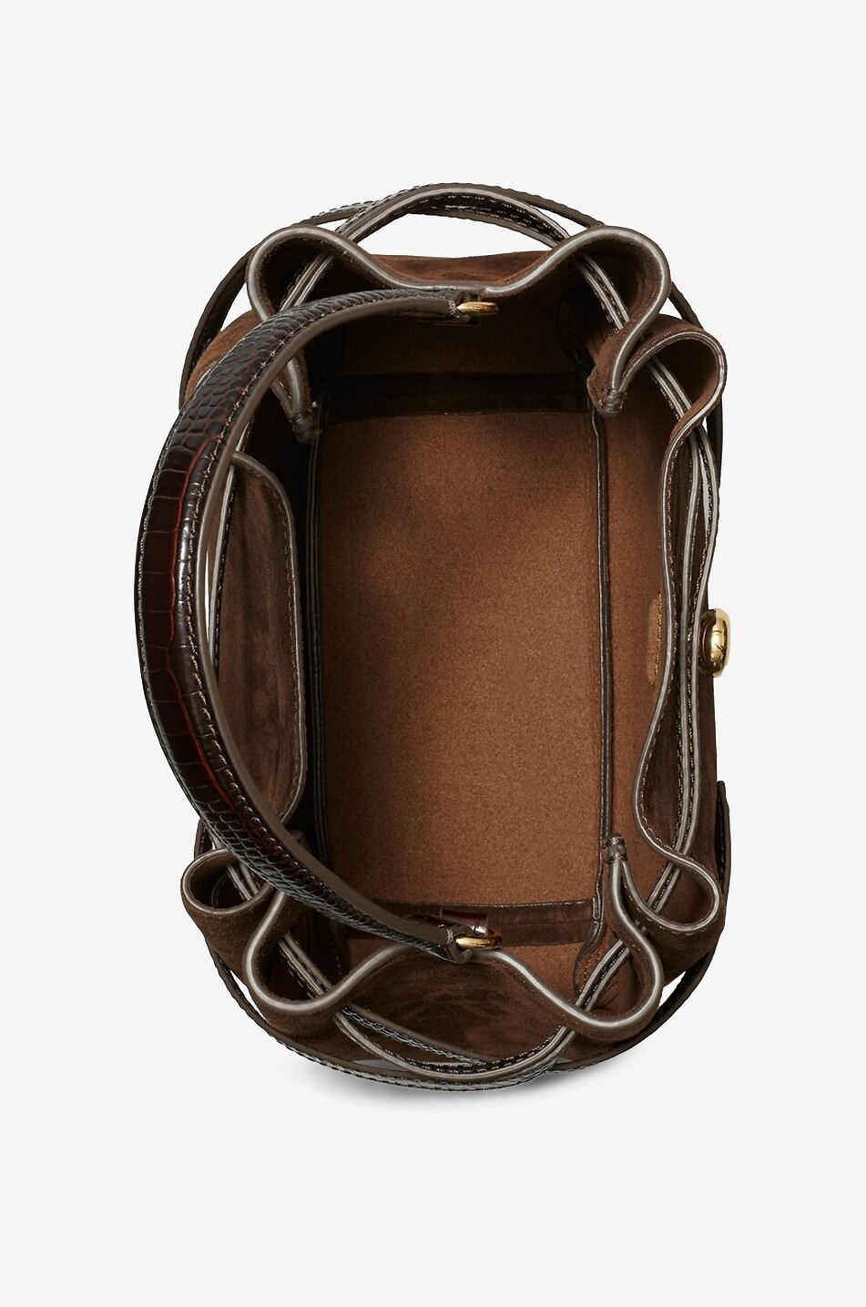 TORY BURCH Trapezförmige Wildleder-Schultertasche Romy Damen MITTELBRAUN 4