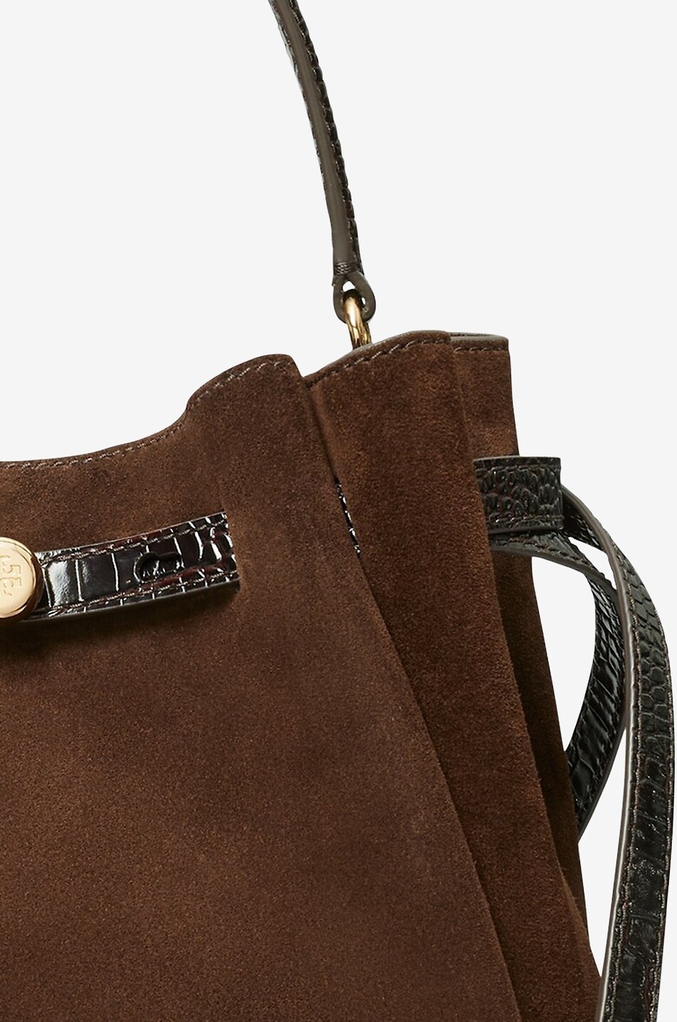 TORY BURCH Trapezförmige Wildleder-Schultertasche Romy Damen MITTELBRAUN 3