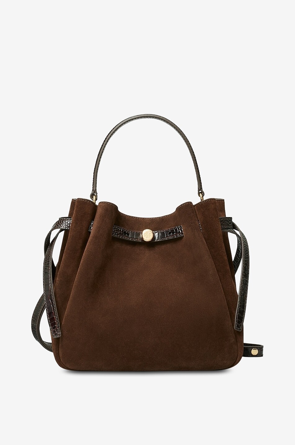 TORY BURCH Trapezförmige Wildleder-Schultertasche Romy Damen MITTELBRAUN 1