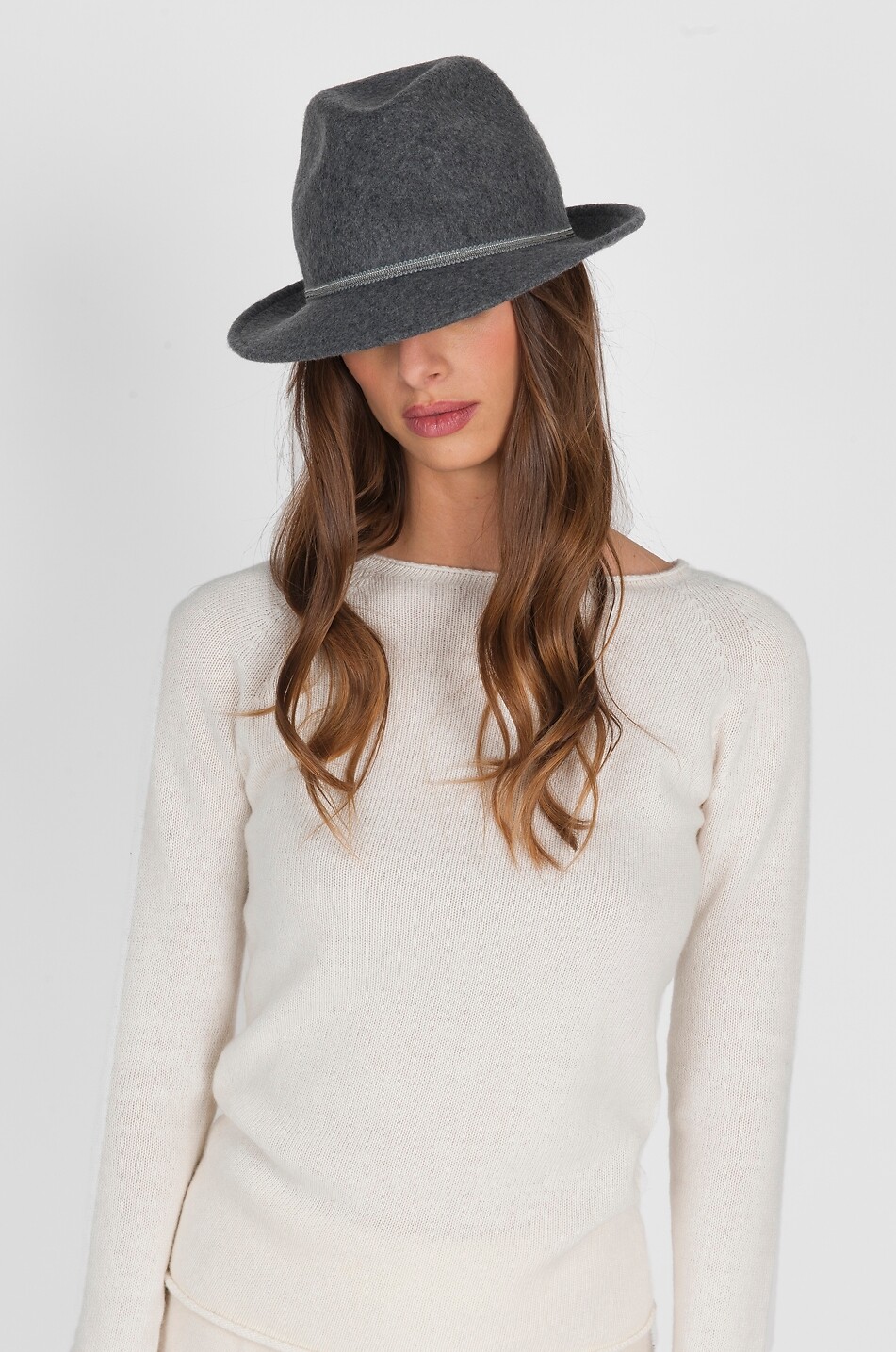 GAYNOR Chapeau trilby en feutre Nuora Femme GRIS 2
