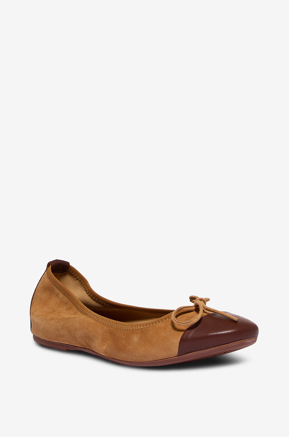BONGENIE Minni rounded toe suede ballet flats Women LIGHT BROWN 1
