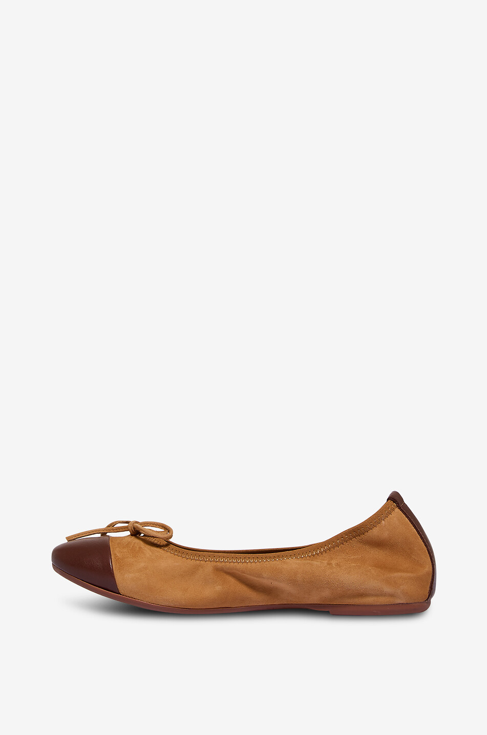 BONGENIE Minni rounded toe suede ballet flats Women LIGHT BROWN 3