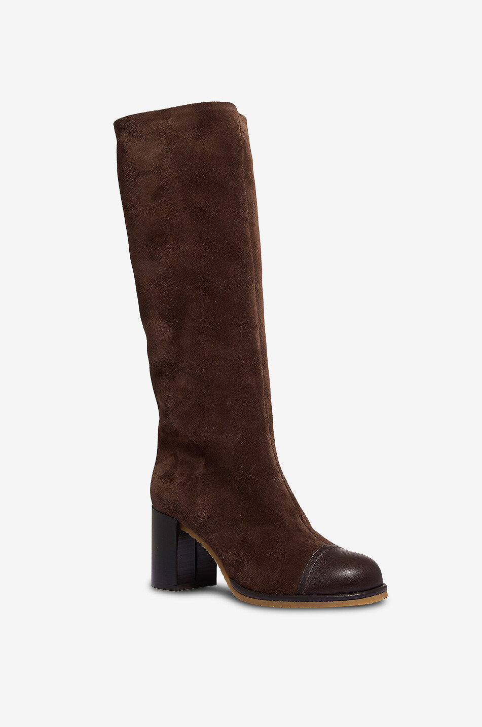 Bottes à talon carré en daim Tabatas