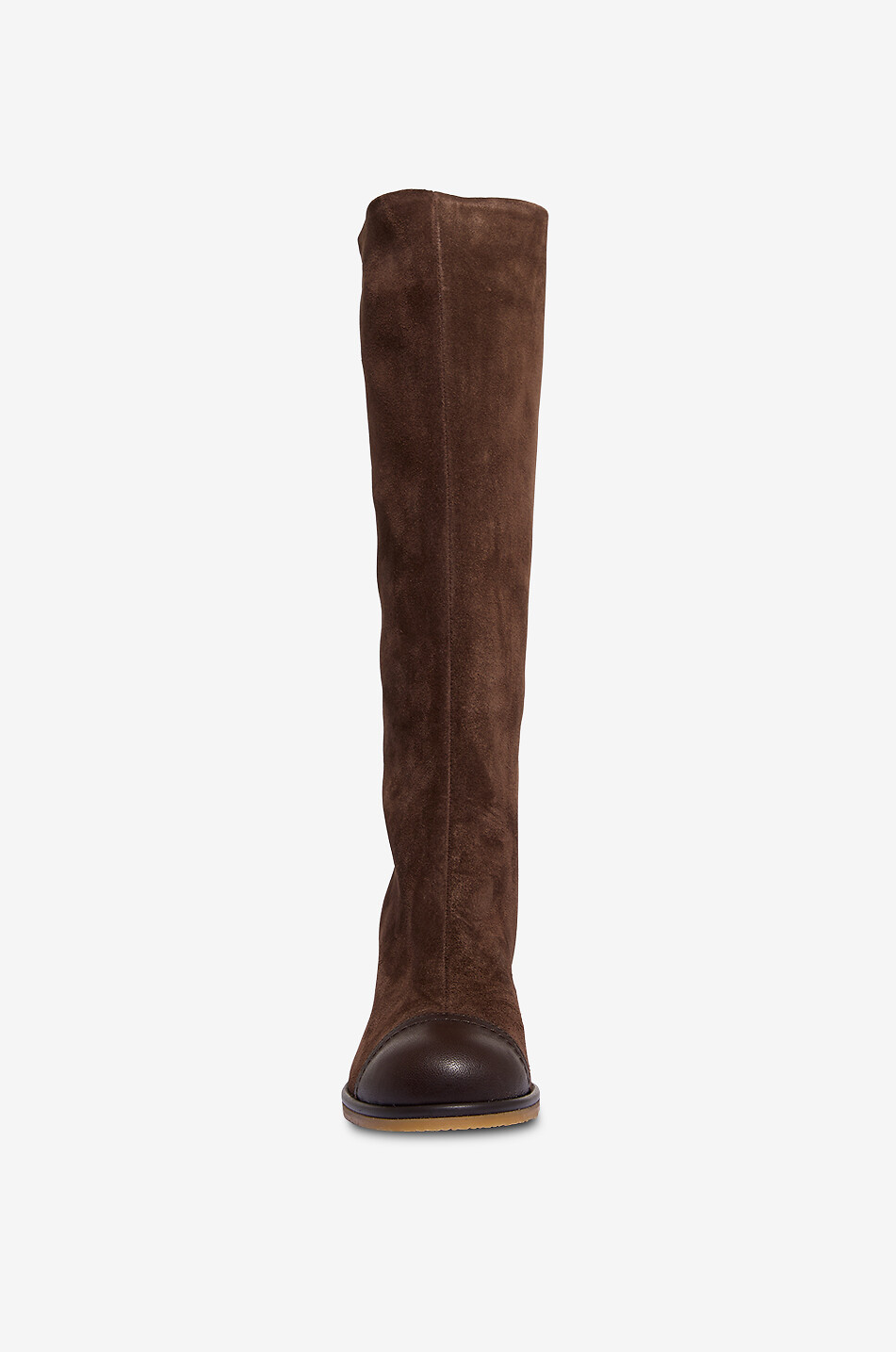 BONGÉNIE Bottes à talon carré en daim Tabatas Femme MARRON FONCÉ 2