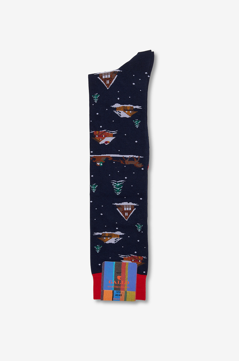 Chaussettes Longues Pour Homme Gallo Ap511567 - Fabriqué En Italie, 100% Coton, Motif Rayures Et Pois Bleus, Taille 39-46