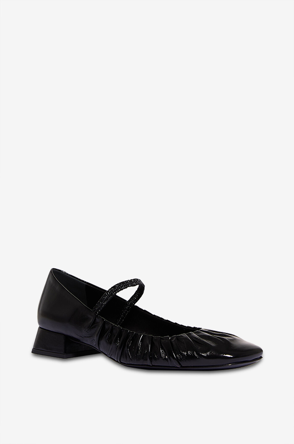 GUGLIELMO ROTTA Mila Cannes 25 gathered leather Mary Jane flats Women BLACK 1