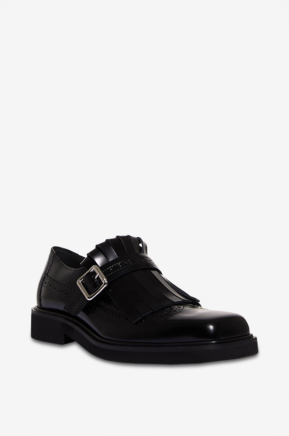 Square Toe Fringe patent leather derby shoes
