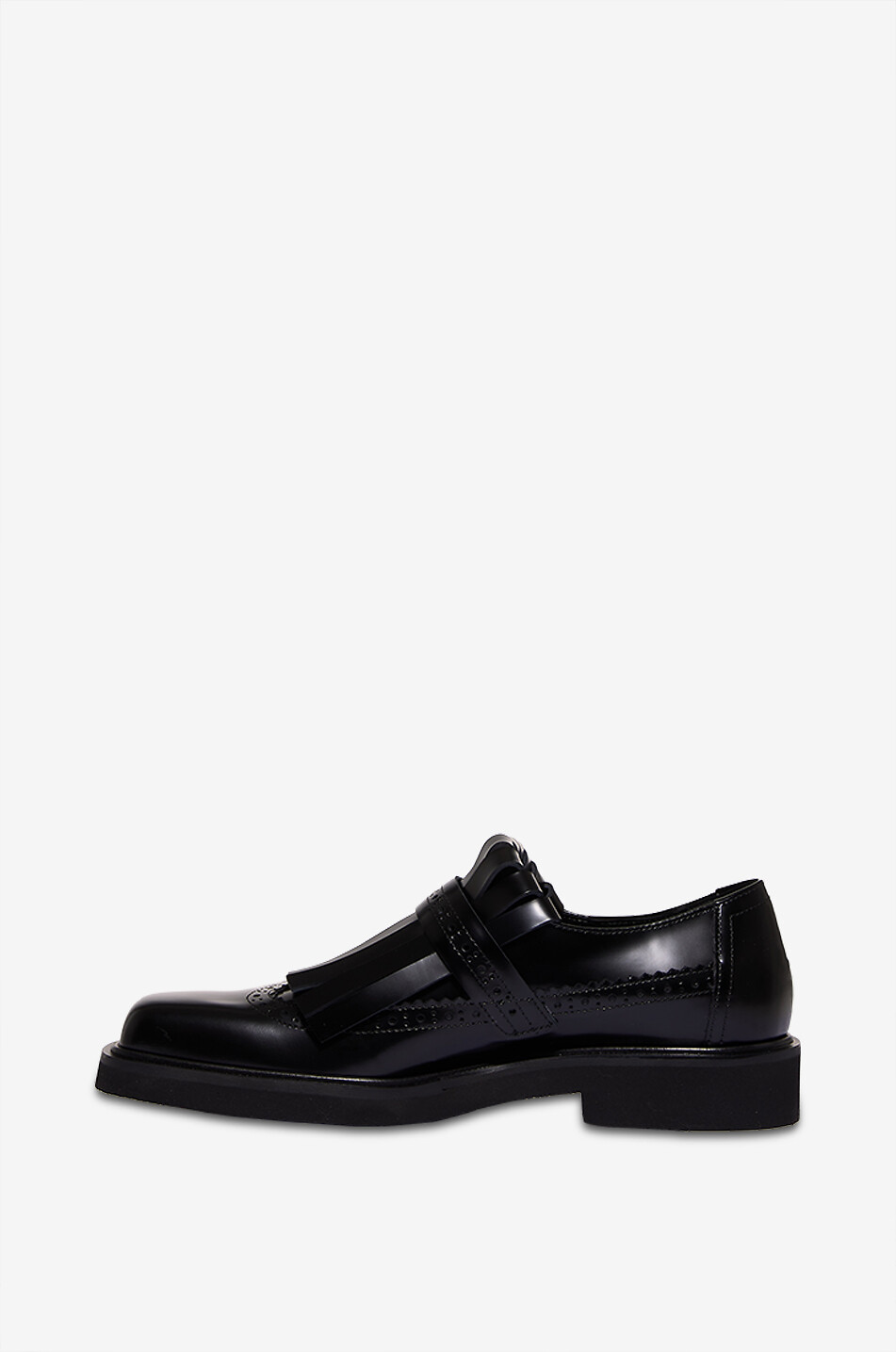 GUGLIELMO ROTTA Square Toe Fringe patent leather derby shoes Women BLACK 3