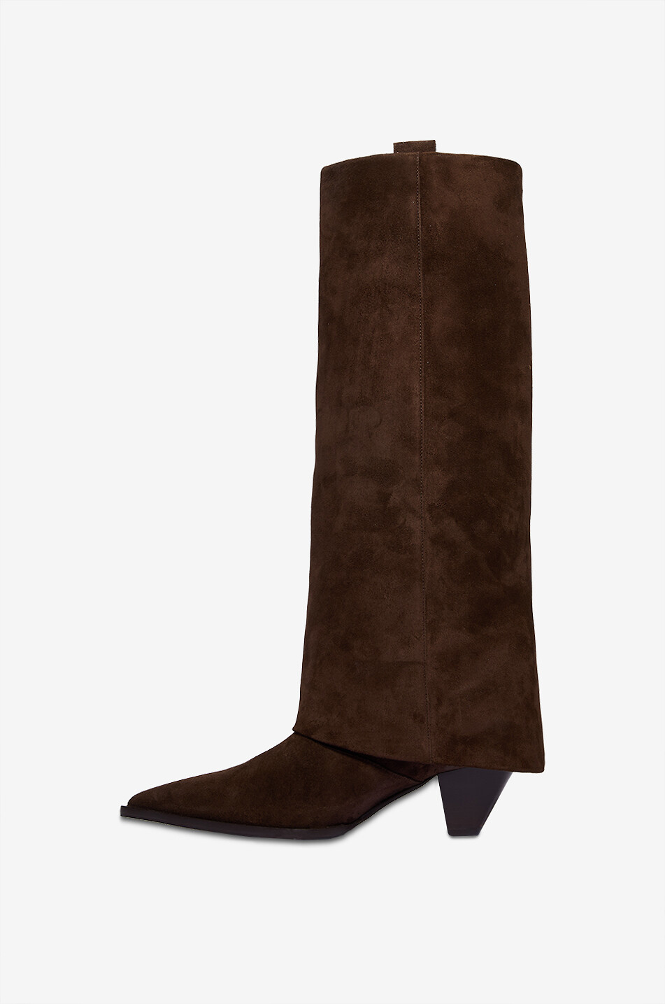 GUGLIELMO ROTTA Bottes en daim à tige rabattue et talon Annick 50 Femme MARRON FONCÉ 3