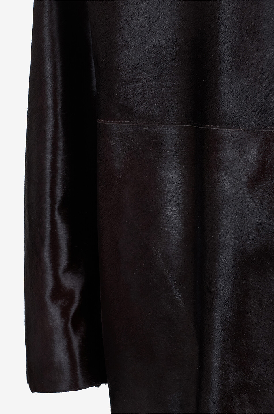 LOULOU DE SAISON Manteau long en cuir aspect poulain Miller Femme MARRON FONCÉ 3