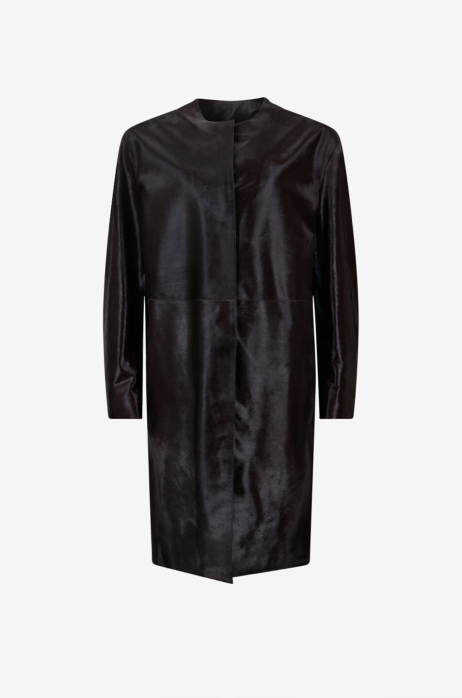 Manteau long en cuir aspect poulain Miller