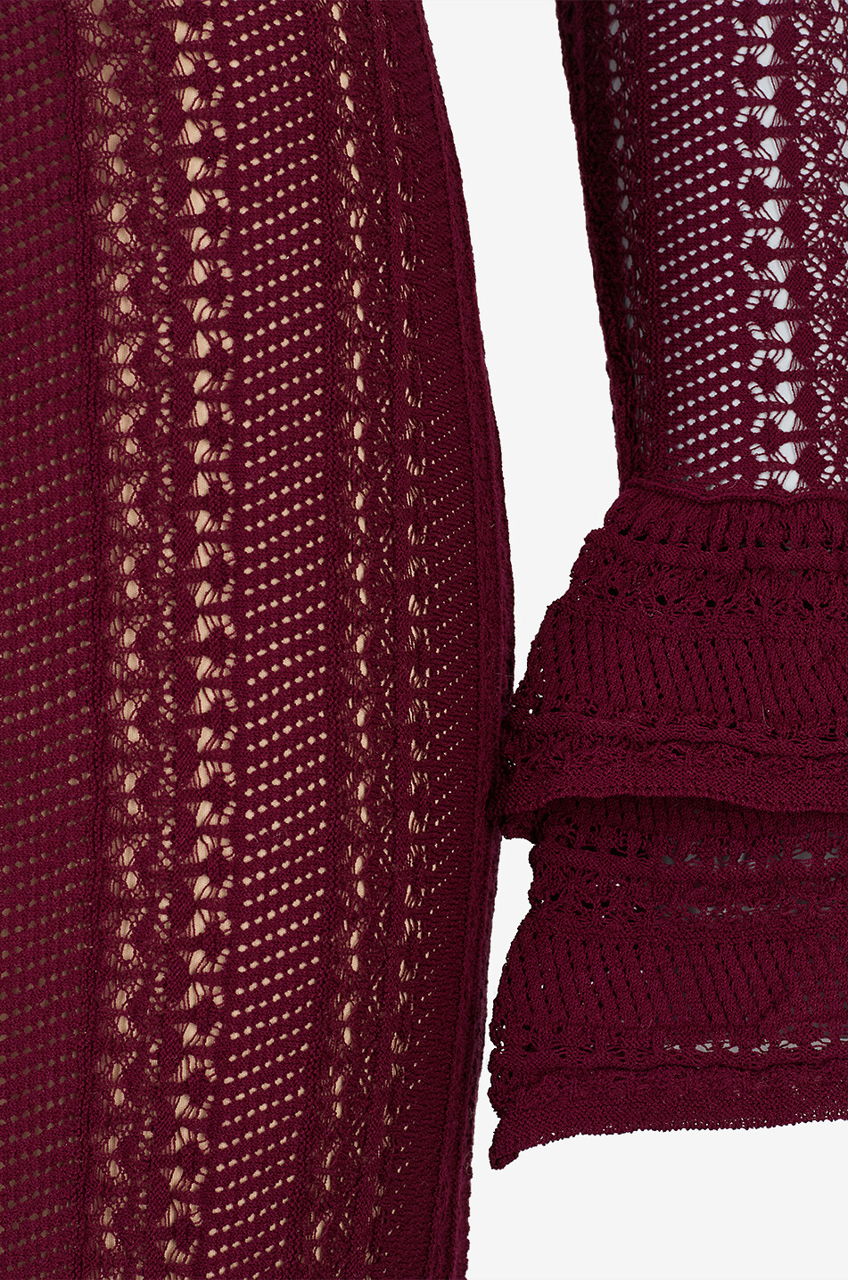 TWINSET Langes Strickkleid mit Stehkragen Damen DUNKELROT 3