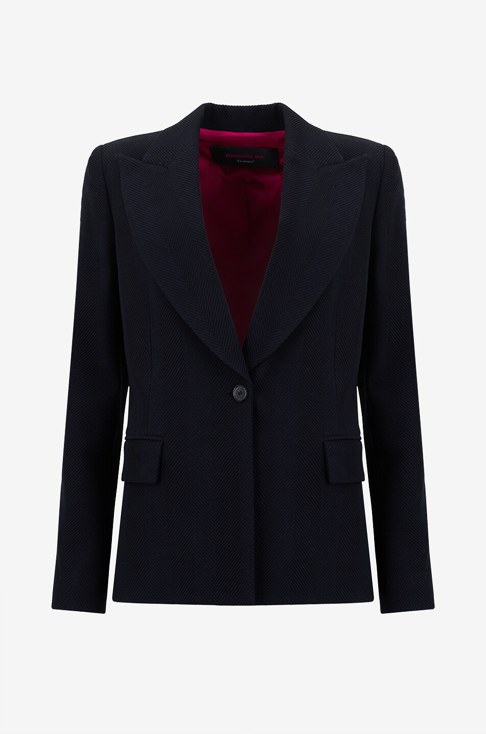 BARBARA BUI Herringbone wool single-breasted slim blazer Women DARK BLUE 1