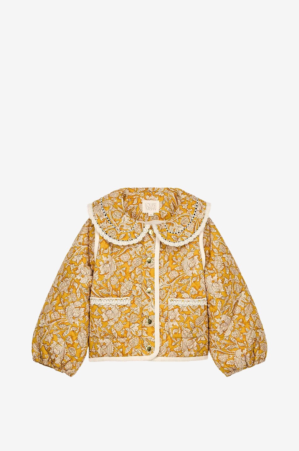LOUISE MISHA Geblümte Mädchen-Steppjacke aus Bio-Baumwolle Joulia Mädchen DUNKELGELB 1