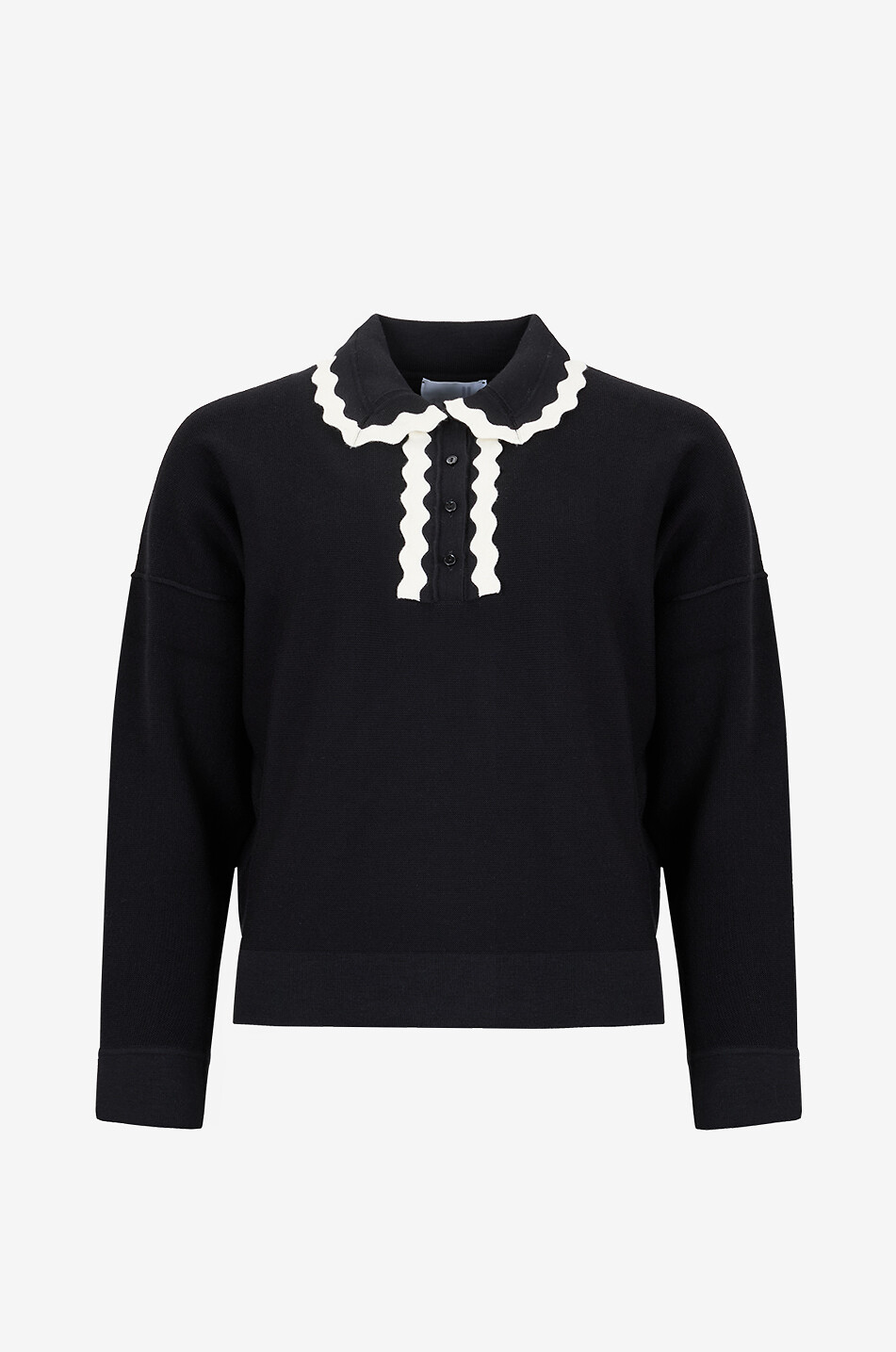 Top à col polo en maille Duchesse