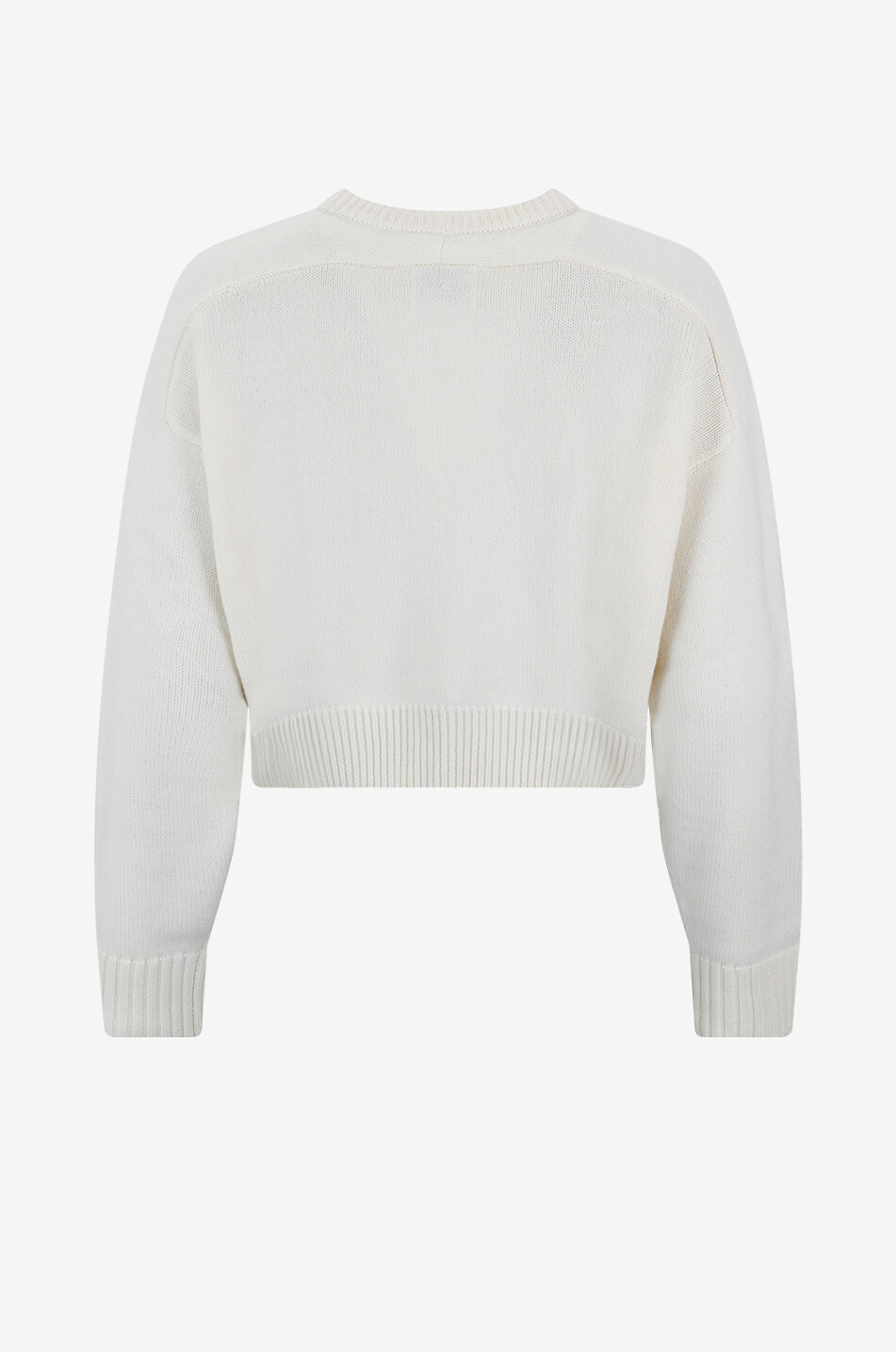 LOULOU DE SAISON Bruzzi knitted short crewneck jumper Women EGGSHELL 2