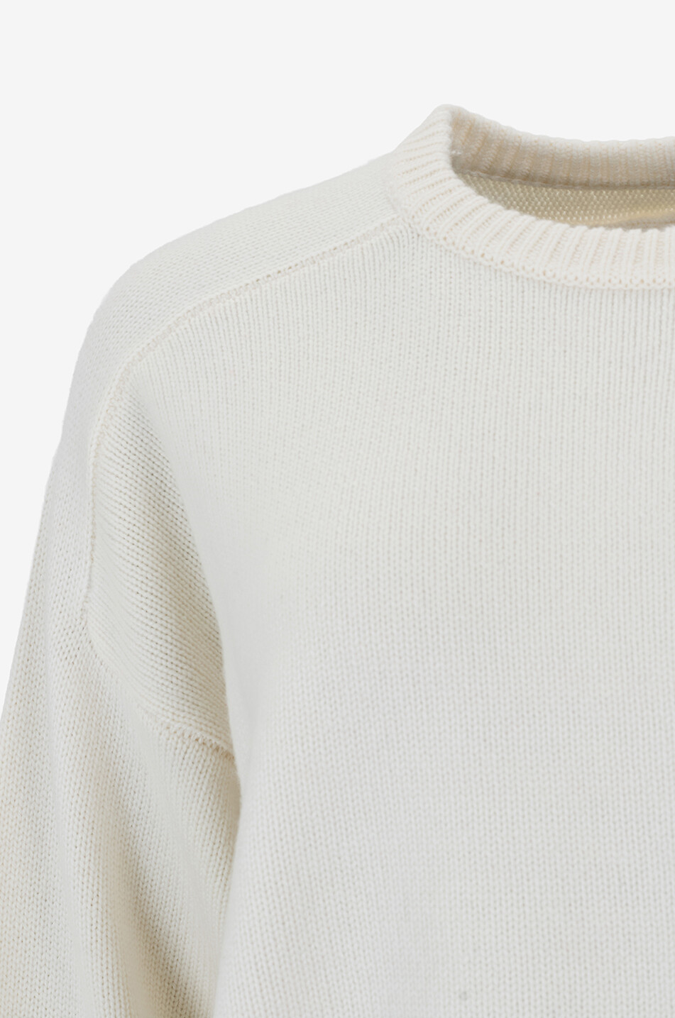 LOULOU DE SAISON Bruzzi knitted short crewneck jumper Women EGGSHELL 4