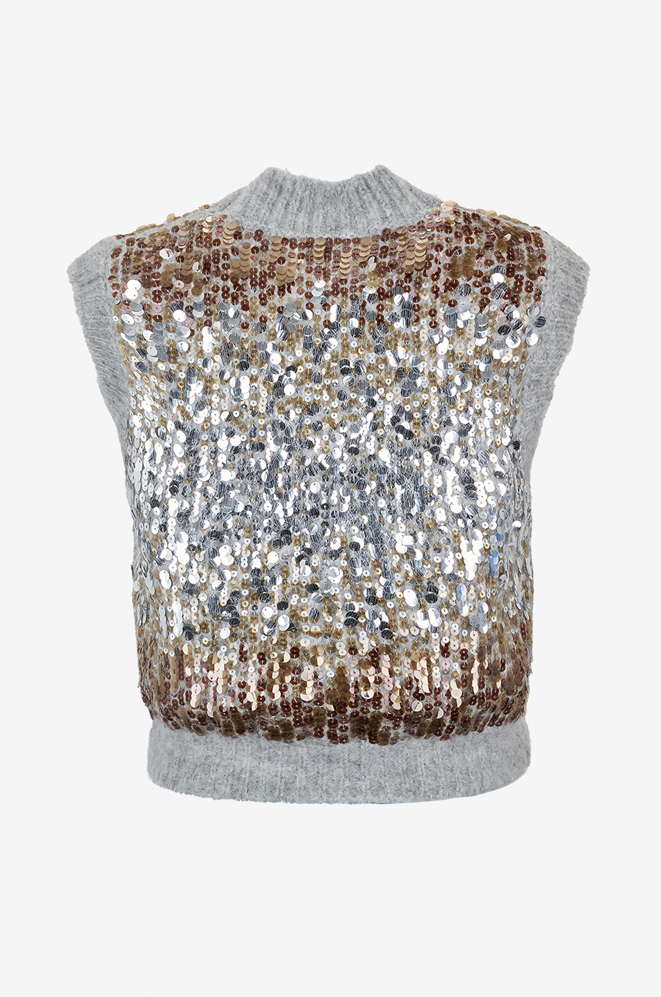 BRUNELLO CUCINELLI Dazzling Dégradé sequinned mohair blend sleeveless jumper Women LIGHT GREY 2