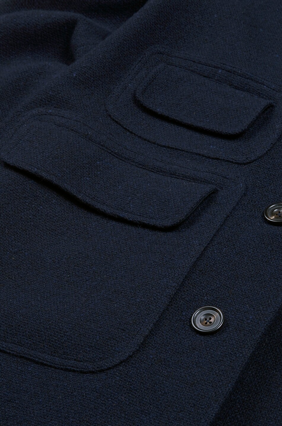 DRAKES Long wool coat with raglan sleeves Men DARK BLUE 3