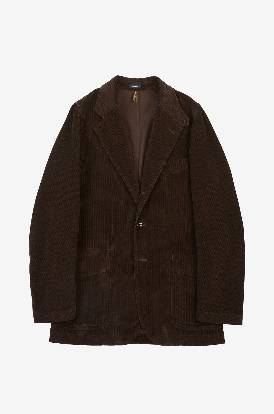 DRAKES Field Games corduroy blazer with notched lapel Men DARK BROWN 1