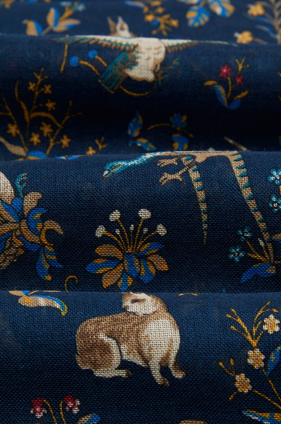 DRAKES Unicorn rectangular wool silk printed scarf Men DARK BLUE 3