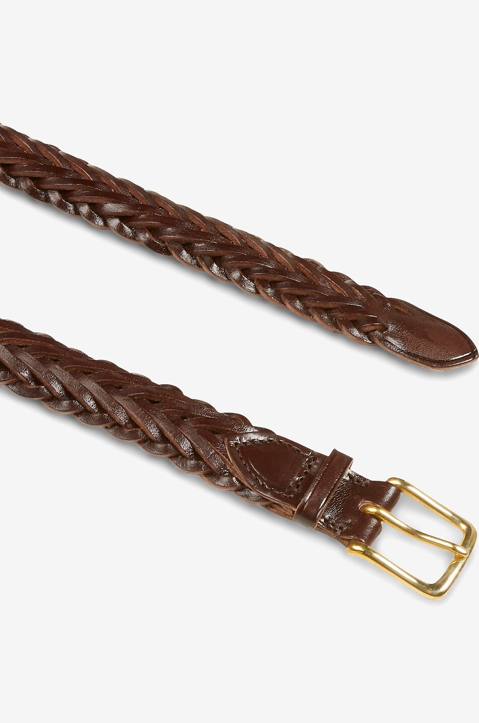 DRAKES Ceinture tressée à la main en cuir - 30 mm Homme MARRON 2
