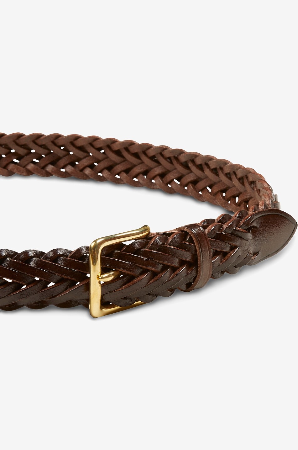 DRAKES Ceinture tressée à la main en cuir - 30 mm Homme MARRON 3
