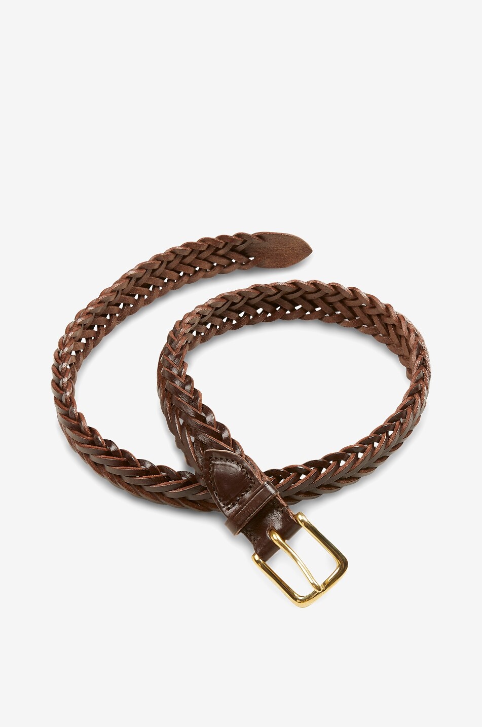 DRAKES Ceinture tressée à la main en cuir - 30 mm Homme MARRON 4