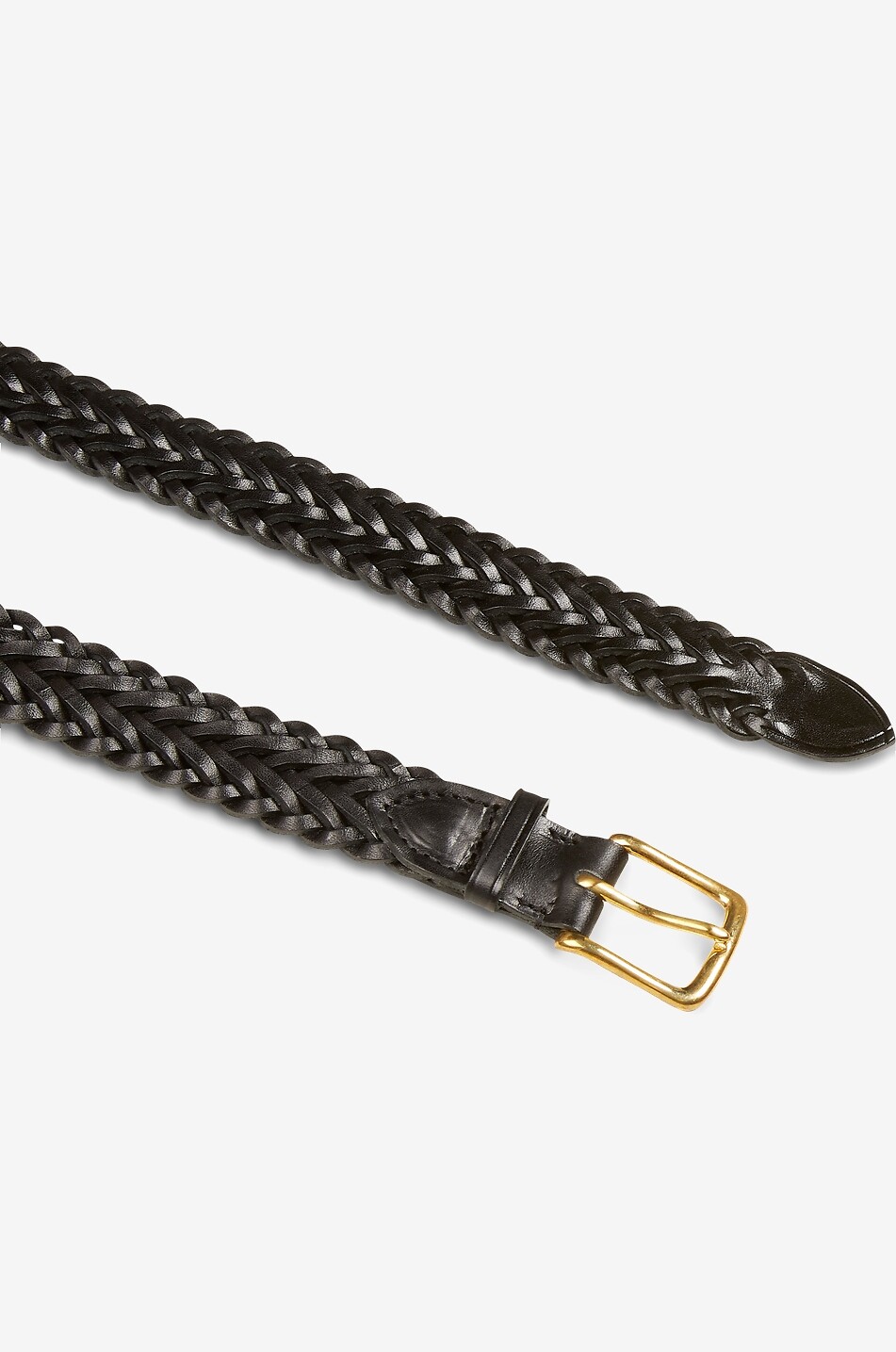 DRAKES Ceinture tressée à la main en cuir - 35 mm Homme NOIR 2