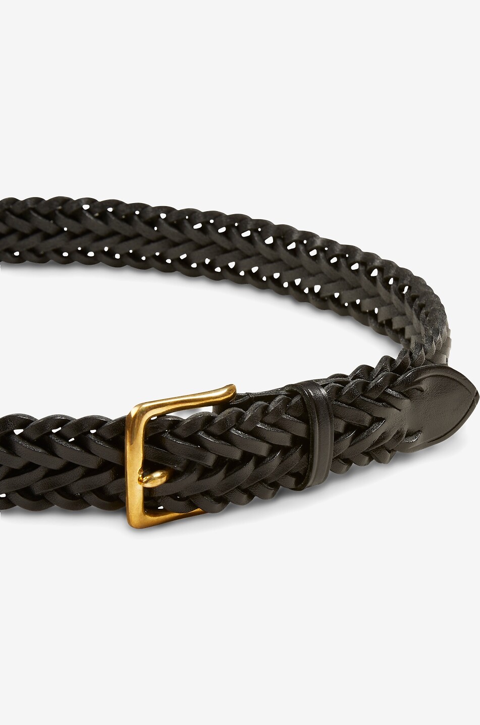 DRAKES Ceinture tressée à la main en cuir - 35 mm Homme NOIR 3