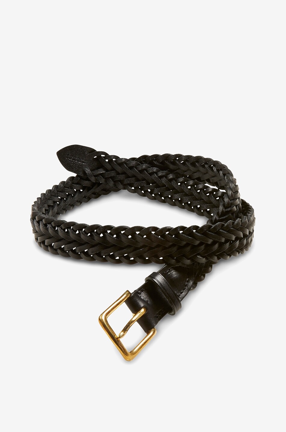 DRAKES Ceinture tressée à la main en cuir - 35 mm Homme NOIR 4