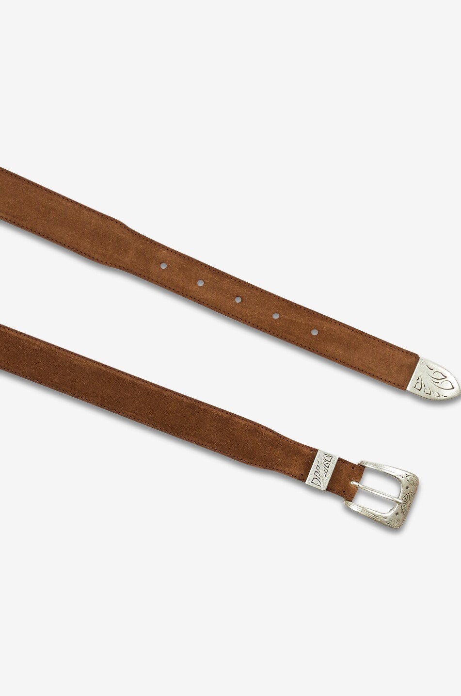 DRAKES Western suede belt 3 cm Men BROWN 2