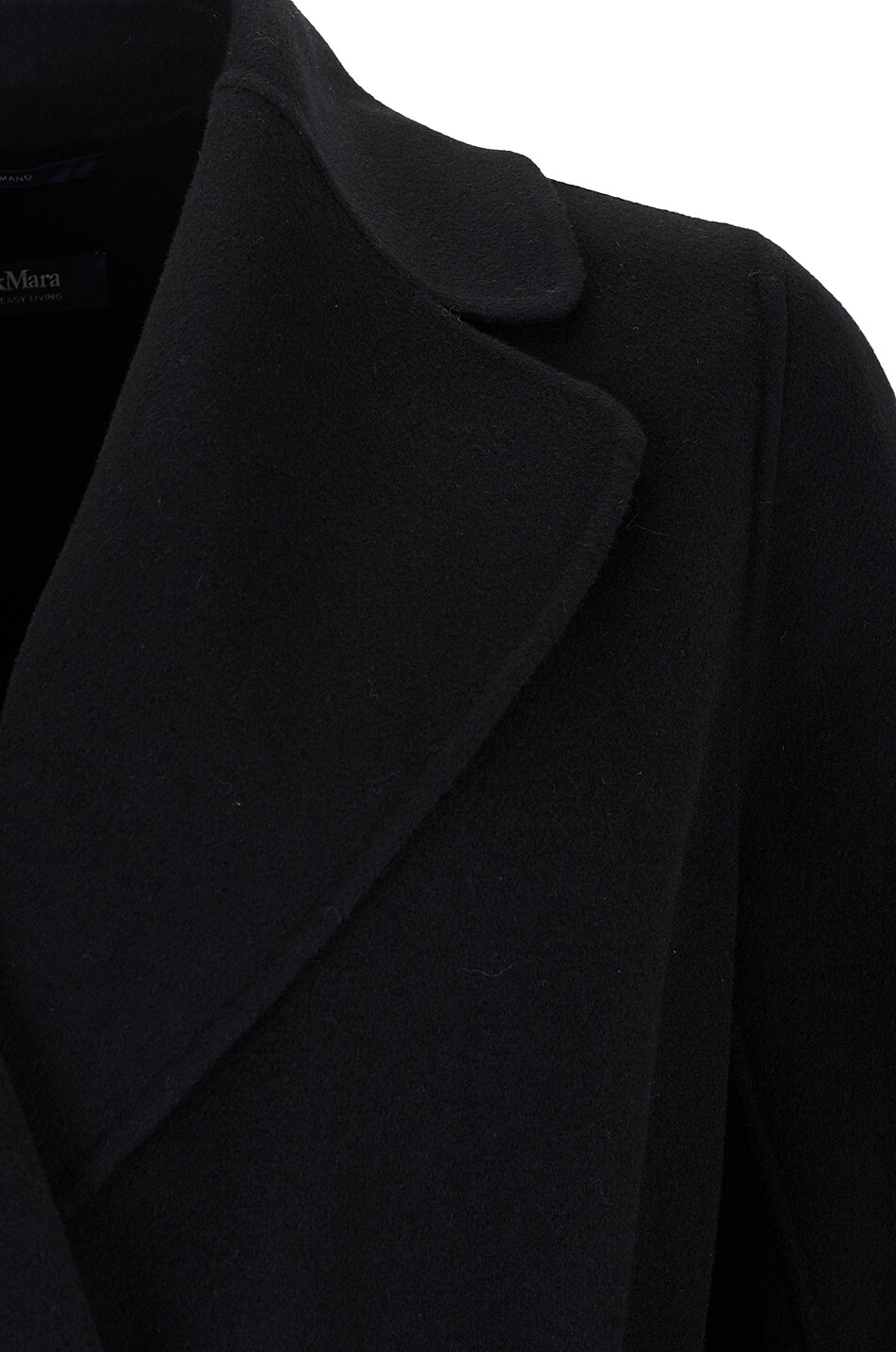 'S MAX MARA Manteau long en flanelle Poldo Femme NOIR 3