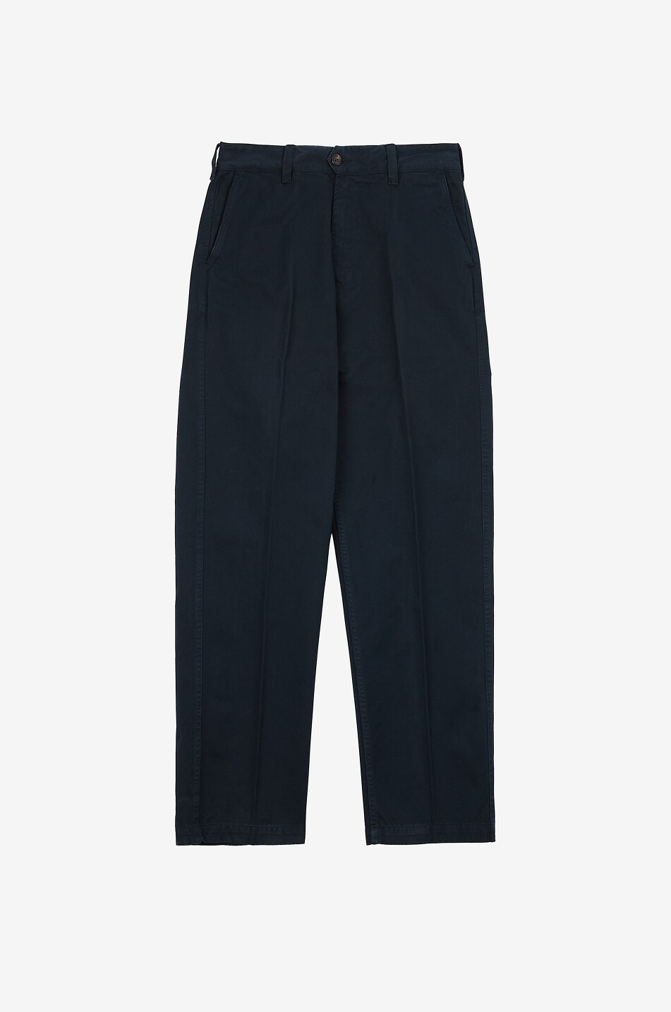 DRAKES Pantalon chino droit à plis en sergé de coton Homme BLEU FONCE 1