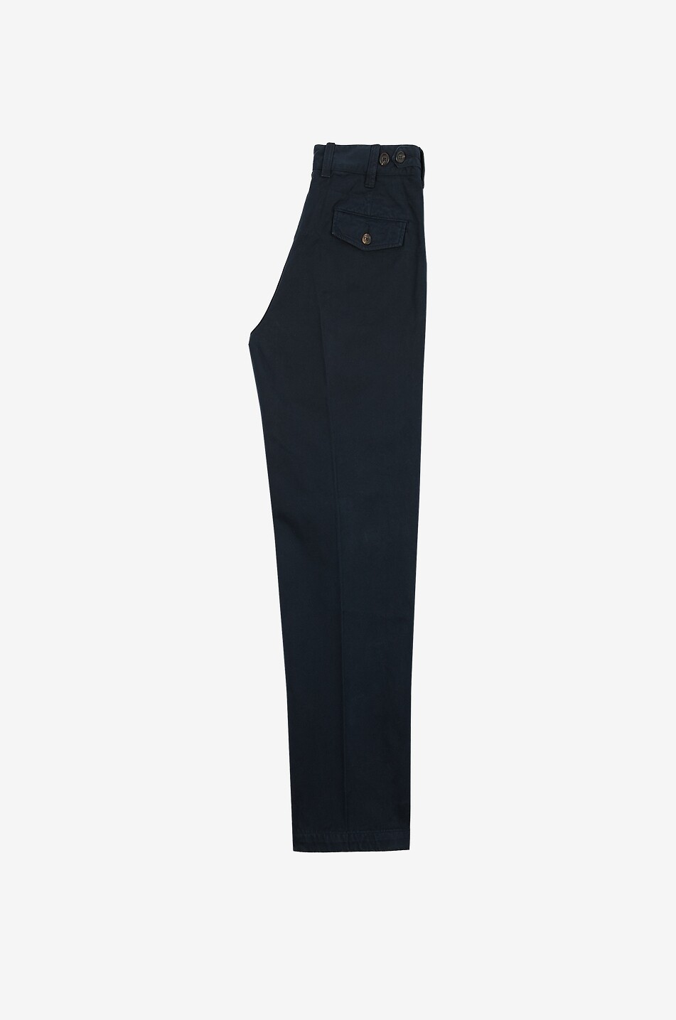 DRAKES Pantalon chino droit à plis en sergé de coton Homme BLEU FONCE 2