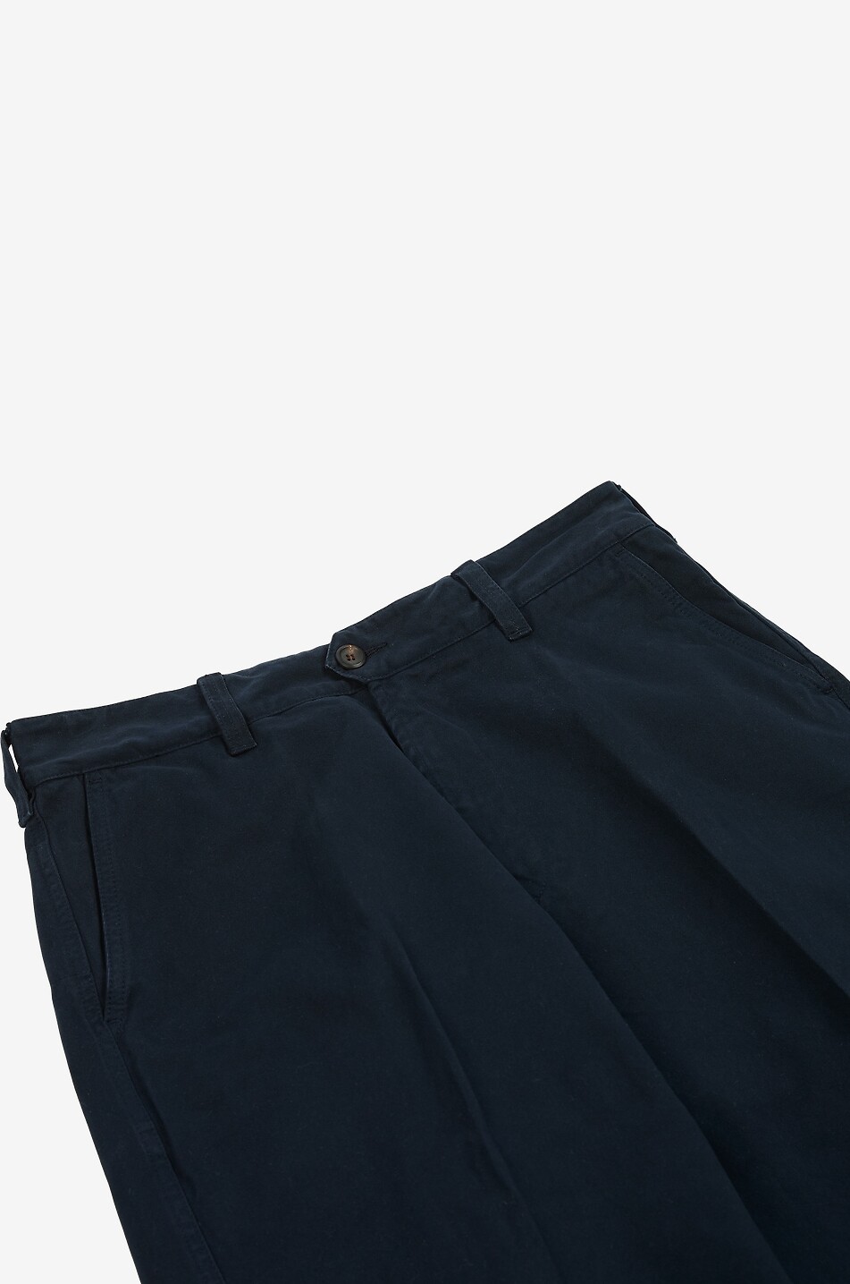 DRAKES Pantalon chino droit à plis en sergé de coton Homme BLEU FONCE 3