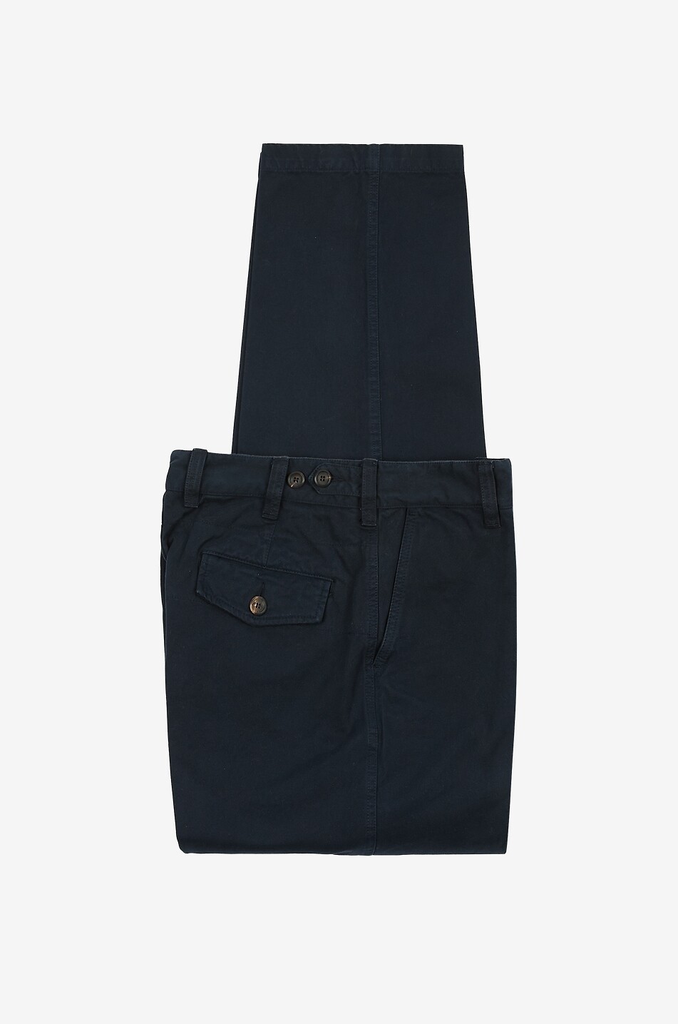 DRAKES Pantalon chino droit à plis en sergé de coton Homme BLEU FONCE 4