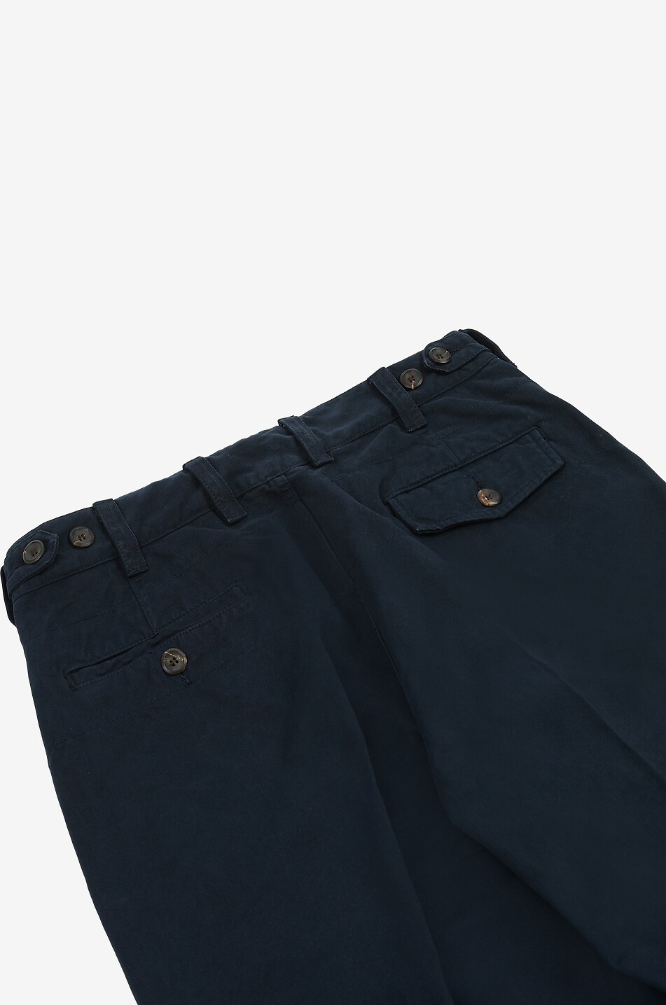 DRAKES Pantalon chino droit à plis en sergé de coton Homme BLEU FONCE 5