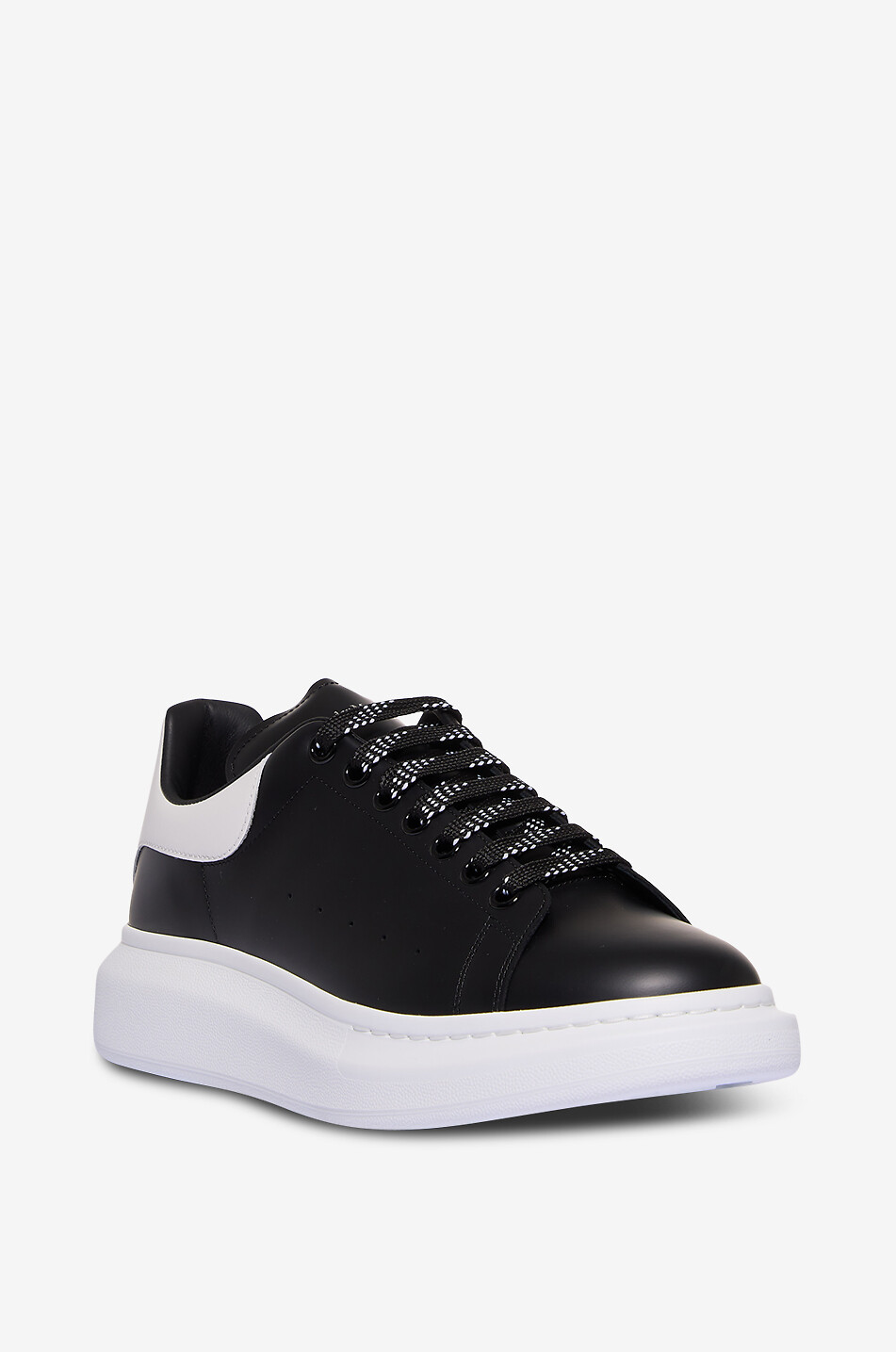 ALEXANDER McQUEEN Niedrige Schnürsneakers aus Glattleder Oversize Herren SCHWARZ 1