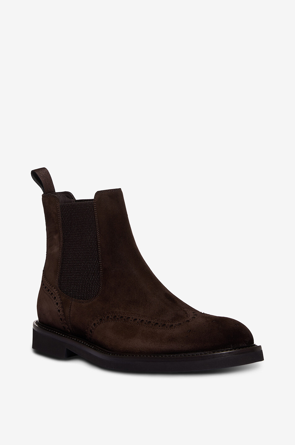 Bottines Chelsea en daim à perforations