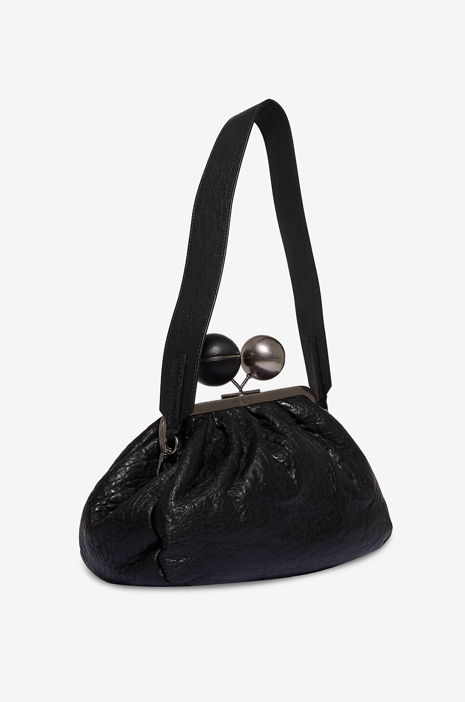 WEEKEND MAX MARA Sac porté épaule en cuir vieilli Lecito Femme NOIR 5