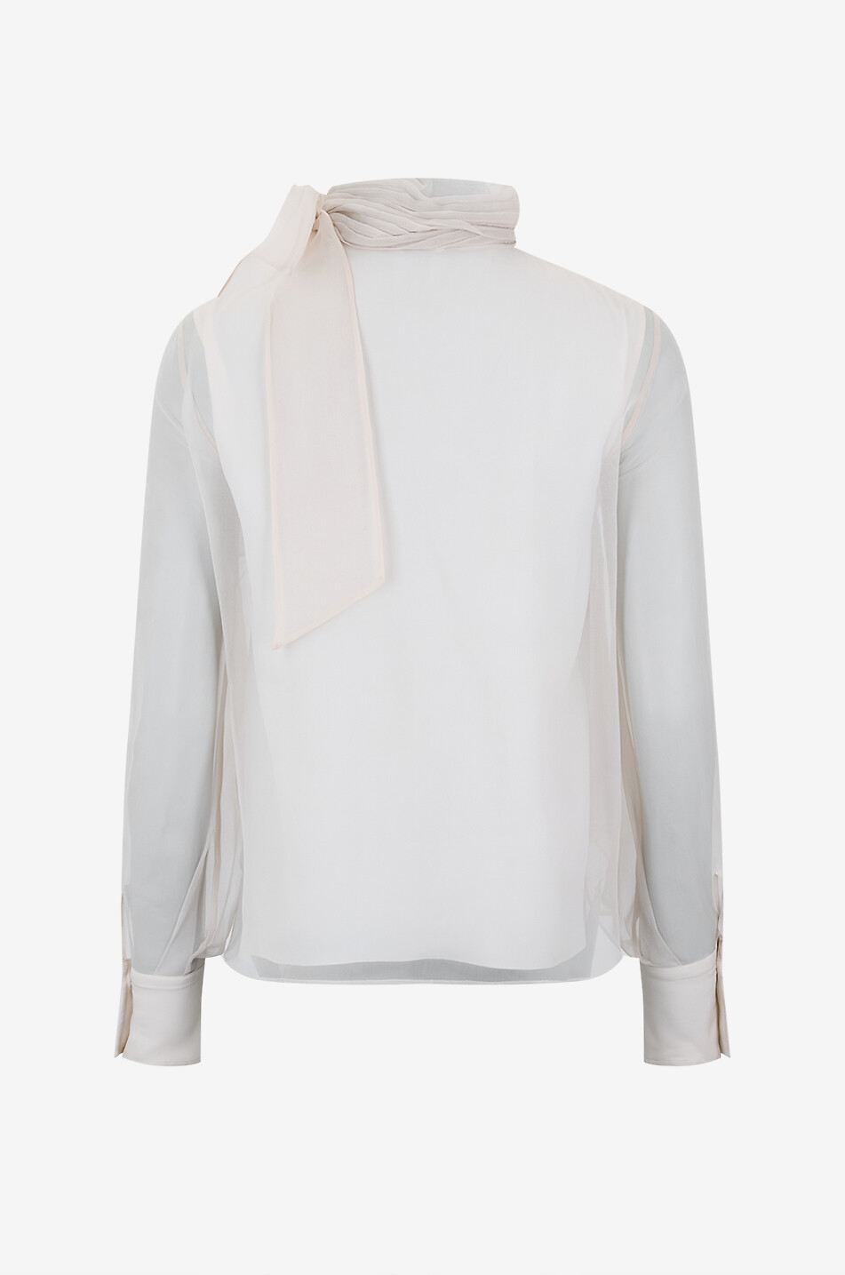 BRUNELLO CUCINELLI Monili silk organza necktie blouse Women Light beige 2