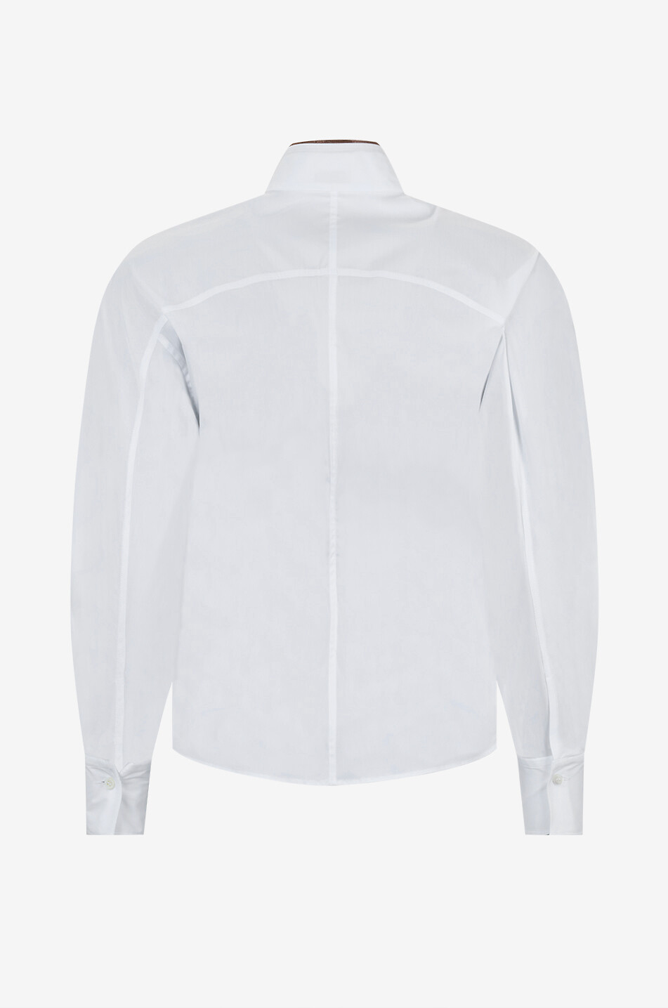 BRUNELLO CUCINELLI Shiny Collar cinched poplin shirt Women WHITE 2