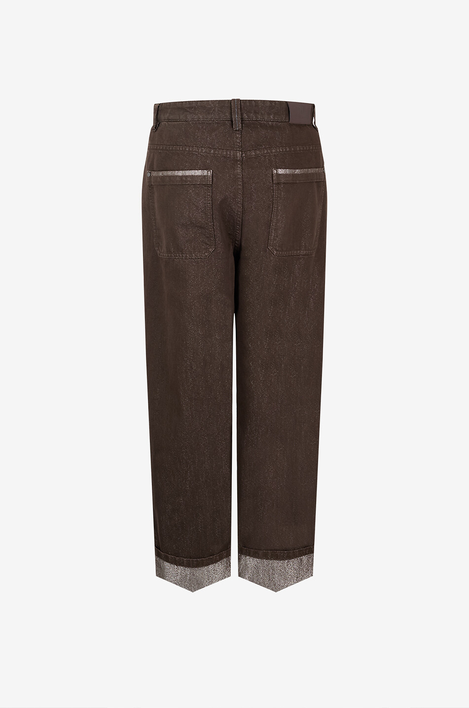 BRUNELLO CUCINELLI The Drawstring Lurex-embellished relaxed jeans Women BROWN 2