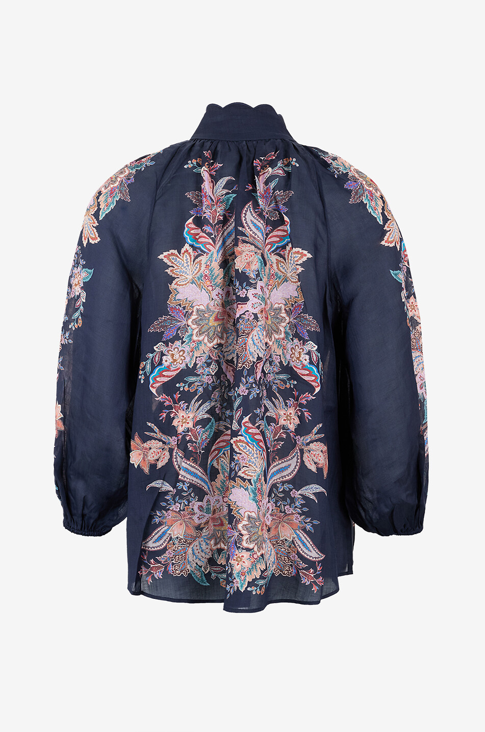 ZIMMERMANN Rhiannon Billow Paisley printed ramie blouse Women DARK BLUE 2