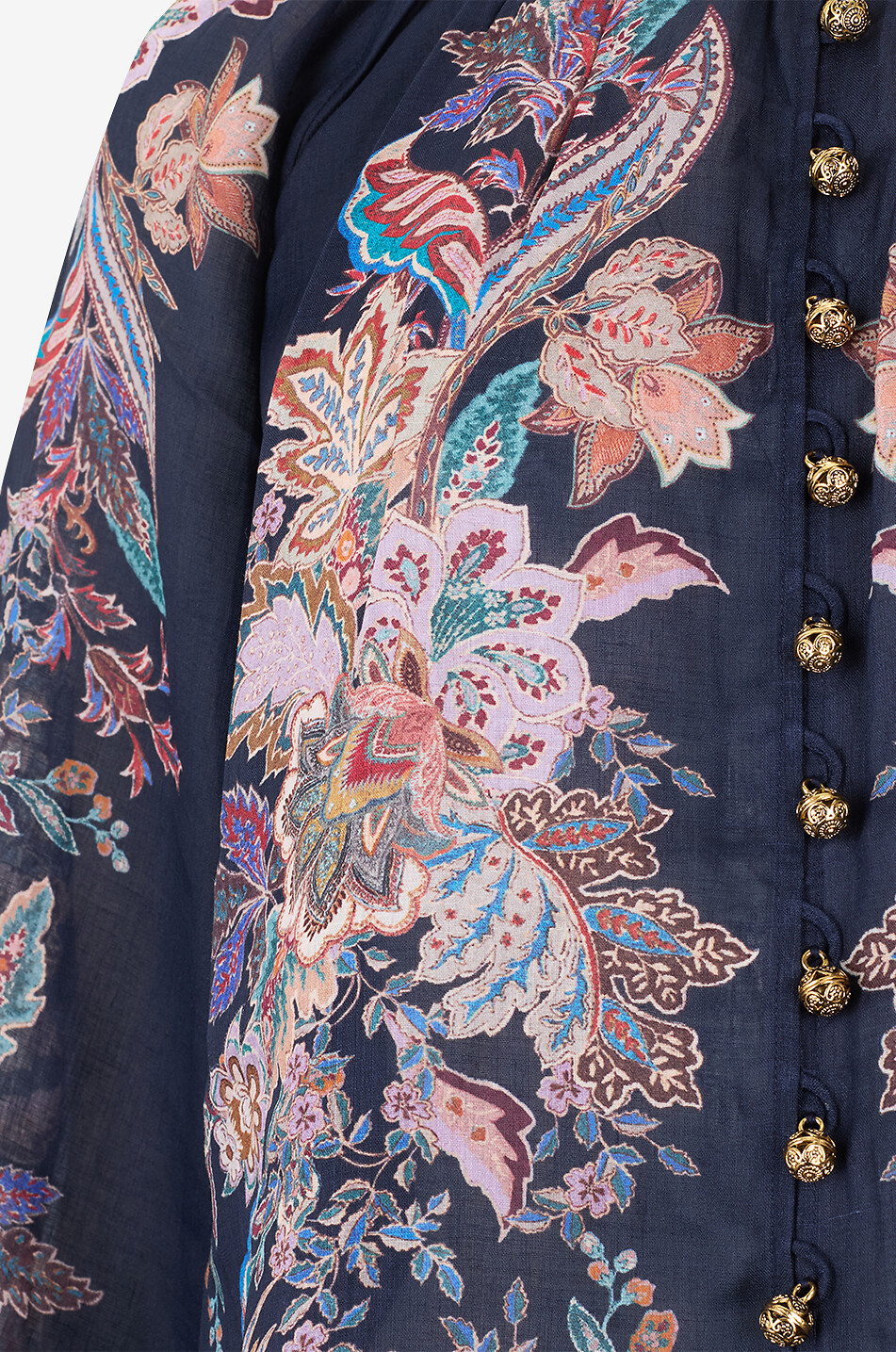 ZIMMERMANN Rhiannon Billow Paisley printed ramie blouse Women DARK BLUE 3