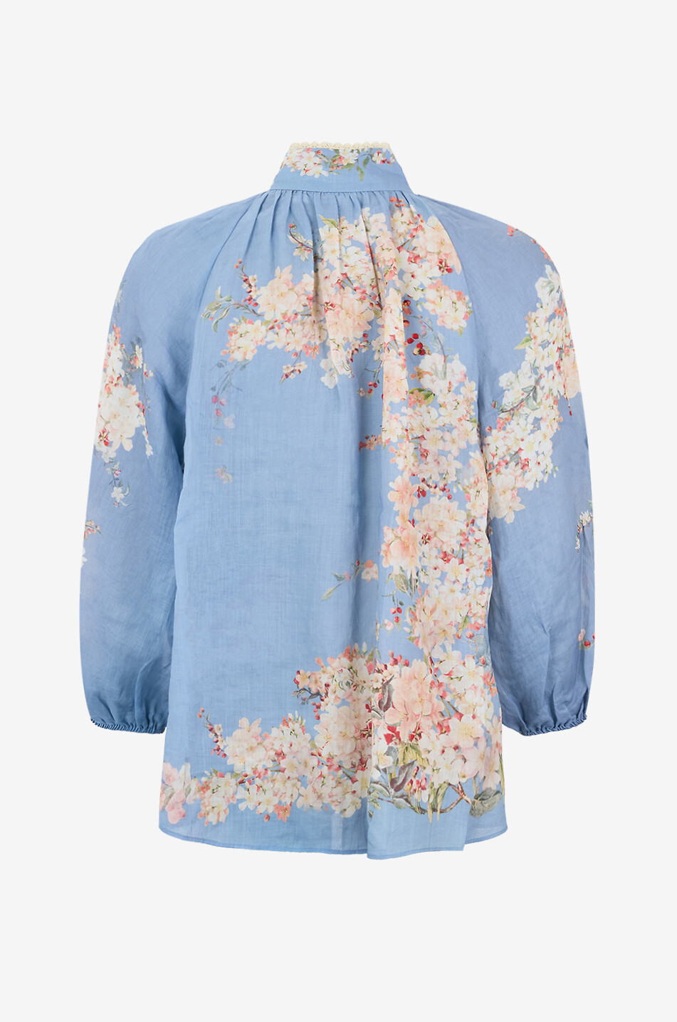 Cascadian Billow floral ramie blouse - ZIMMERMANN - BLUE