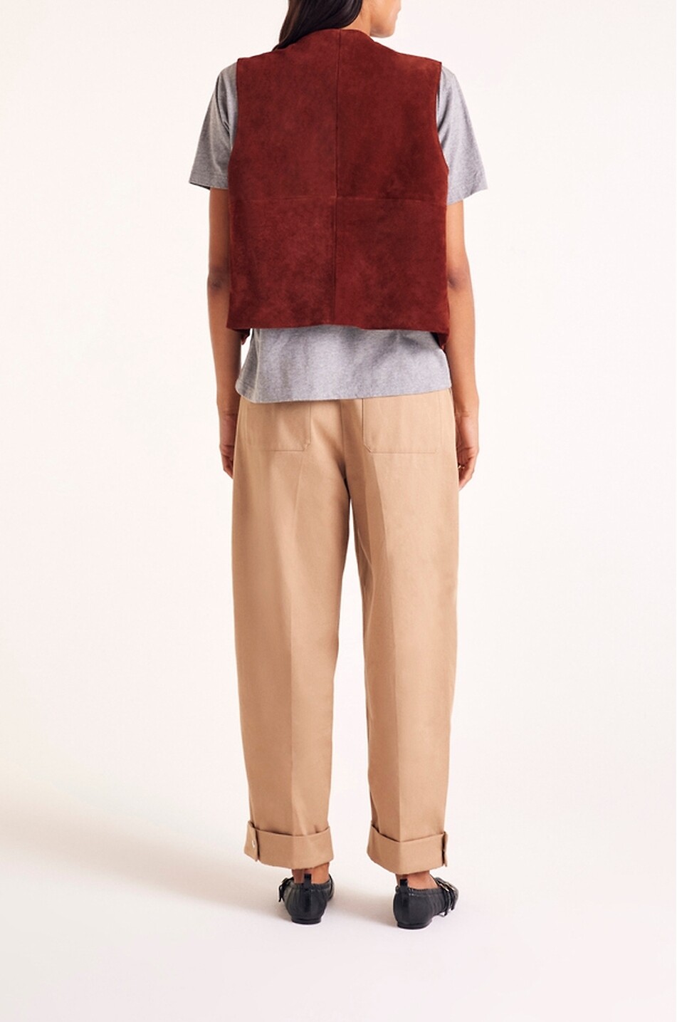 BALZAC PARIS Wildleder-Weste mit Rundhalsausschnitt Masha Damen BRAUN 3